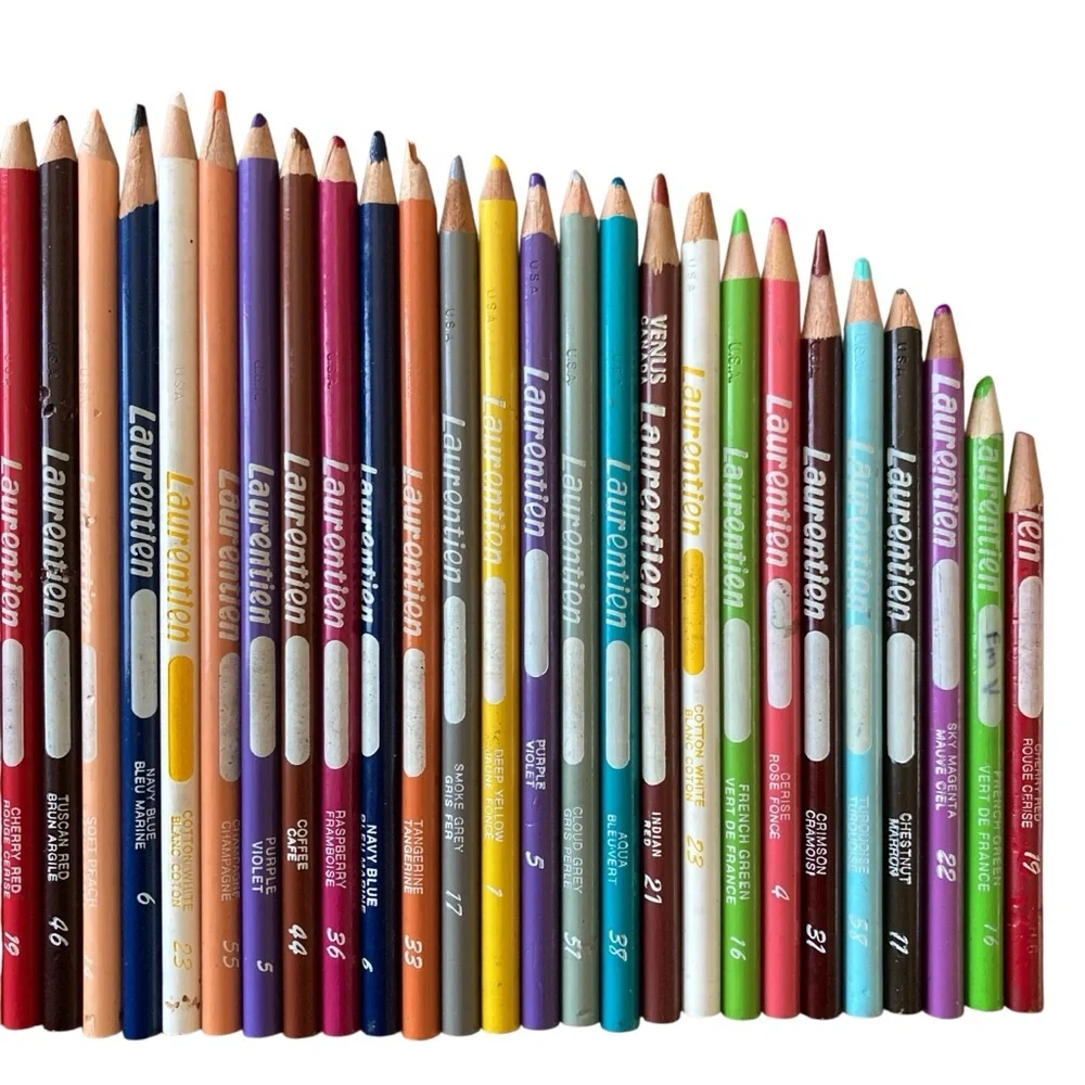 Vintage Laurentien Coloured Pencils Lot of 43 Random Colours Random Sizes Canada - Picture 3 of 6